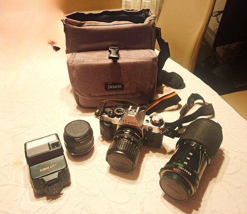 Canon silber schwarz - ae-1, mit